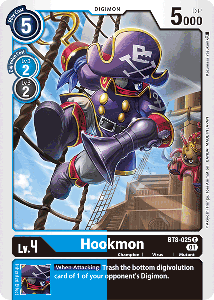 Digimon Card New Awakening Hookmon BT8-025 C