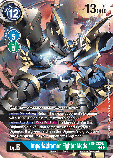 Digimon Card New Awakening Imperialdramon Fighter Mode Alt Art BT8-032 SR