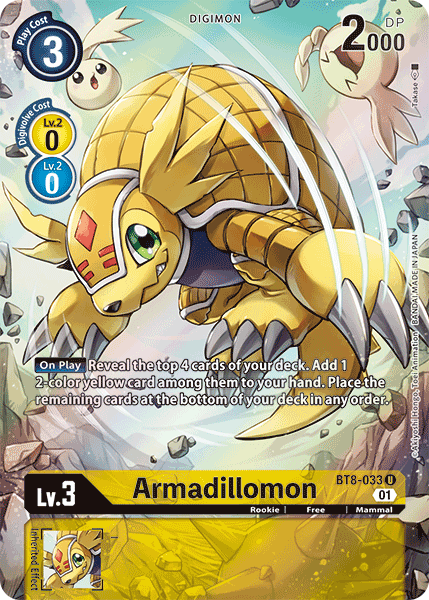 Digimon Card New Awakening Armadillomon Alt Art BT8-033 U