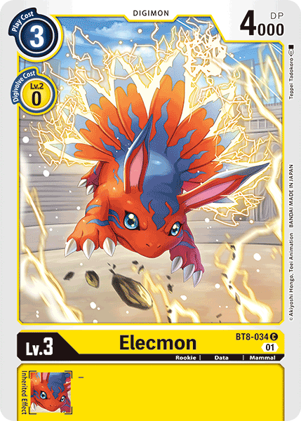 Digimon Card New Awakening Elecmon BT8-034 C