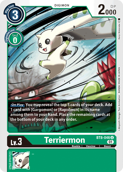 Digimon Card New Awakening Terriermon BT8-046 U
