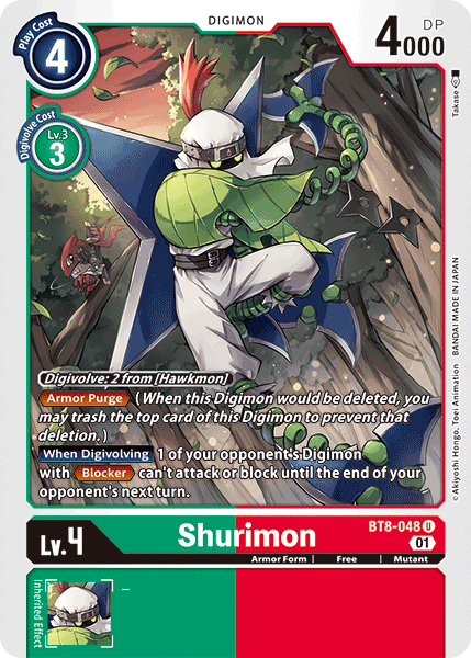 Digimon Card New Awakening Shurimon BT8-048 U