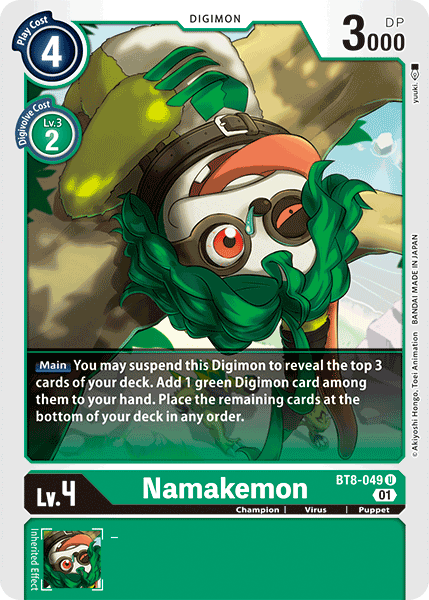 Digimon Card New Awakening Namakemon BT8-049 U