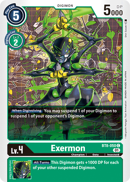 Digimon Card New Awakening Exermon BT8-050 C