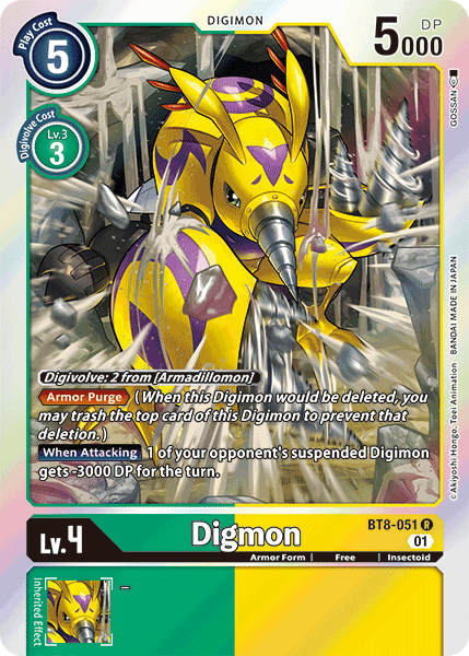 Digimon Card New Awakening Digmon BT8-051 R