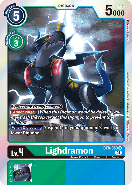 Digimon Card New Awakening Lighdramon BT8-053 R