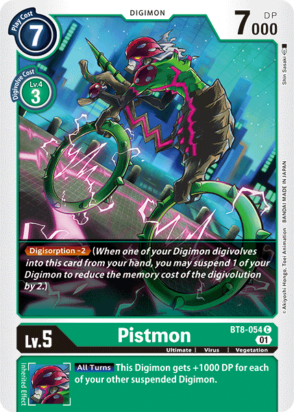 Digimon Card New Awakening Pistmon BT8-054 C