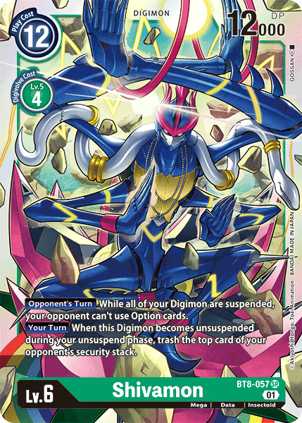 Digimon Card New Awakening Shivamon BT8-057 SR