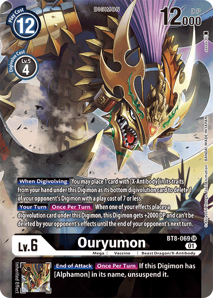 Digimon Card New Awakening Ouryumon Alt Art BT8-069 SR