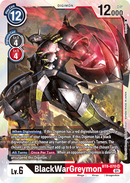Digimon Card New Awakening BlackWarGreymon BT8-070 SR