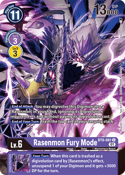 Digimon Card New Awakening Rasenmon Fury Mode BT8-081 U