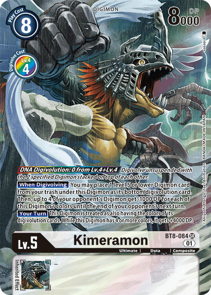 Digimon Card New Awakening Kimeramon Alt Art BT8-084 SR