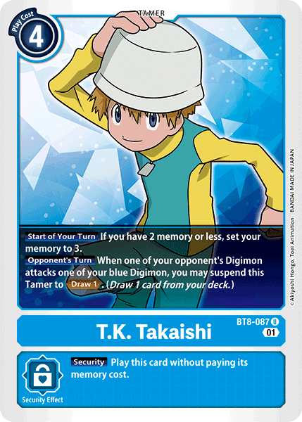 Digimon Card New Awakening T.K. Takaishi BT8-087 U