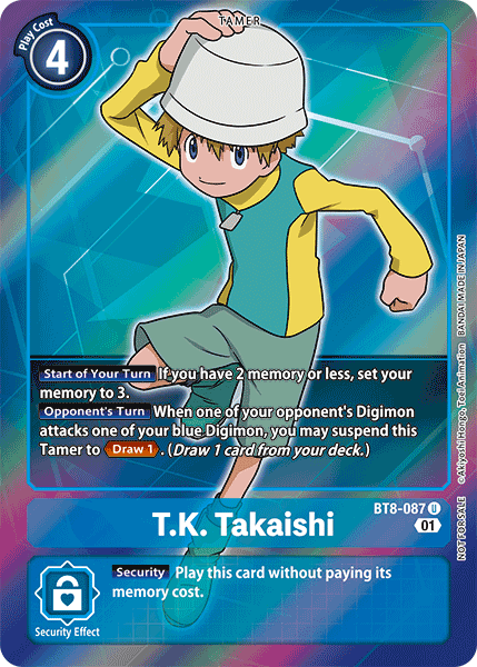 Digimon Card New Awakening T.K. Takaishi Alt Art BT8-087 U