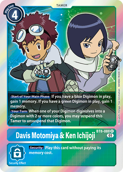 Digimon Card New Awakening Davis Motomiya & Ken Ichijoji BT8-088 R