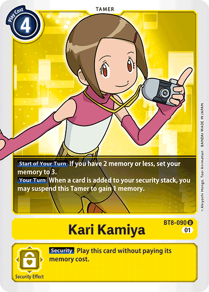 Digimon Card New Awakening Kari Kamiya BT8-090 U