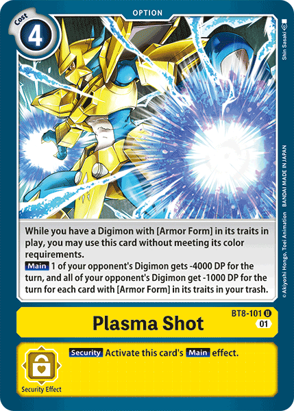 Digimon Card New Awakening Plasma Shot BT8-101 U