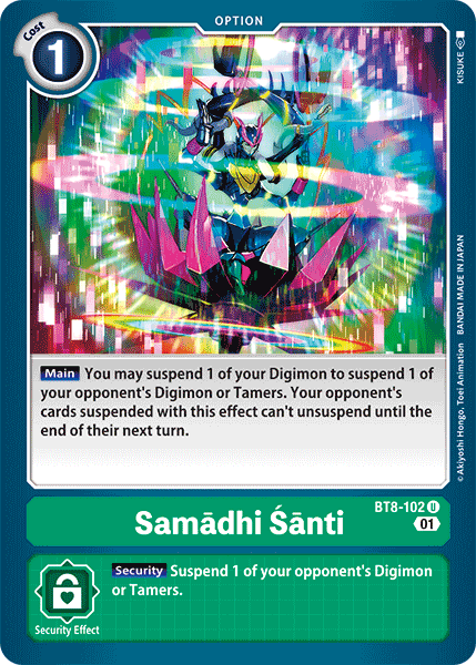 Digimon Card New Awakening Samādhi Śānti BT8-102 U