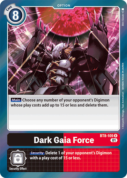 Digimon Card New Awakening Dark Gaia Force BT8-105 R