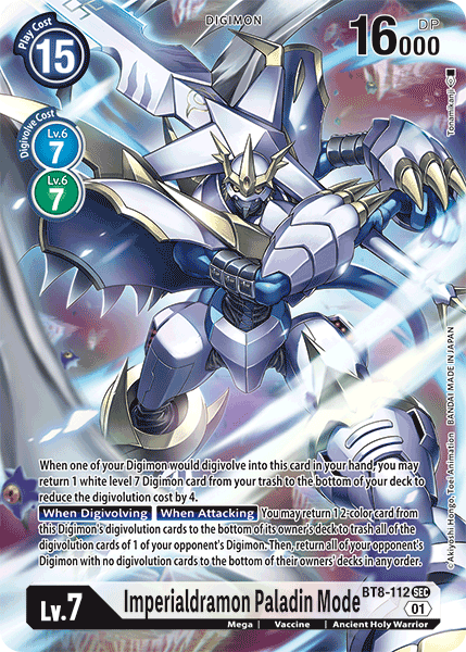 Digimon Card New Awakening Imperialdramon Paladin Mode Alt Art BT8-112 SEC