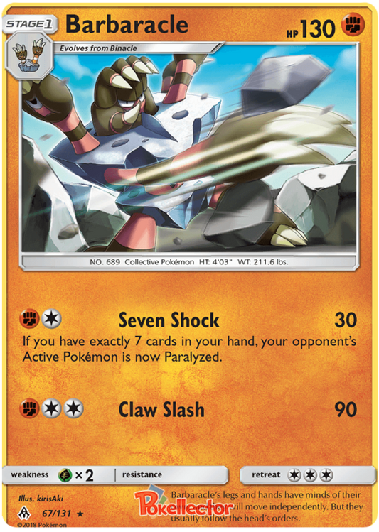 Pokemon Card Forbidden Light 67/131 067/131 Barbaracle Rare *MINT*