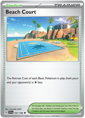 Pokemon Card Scarlet & Violet 167/198 Beach Court Stadium Uncommon *MINT*