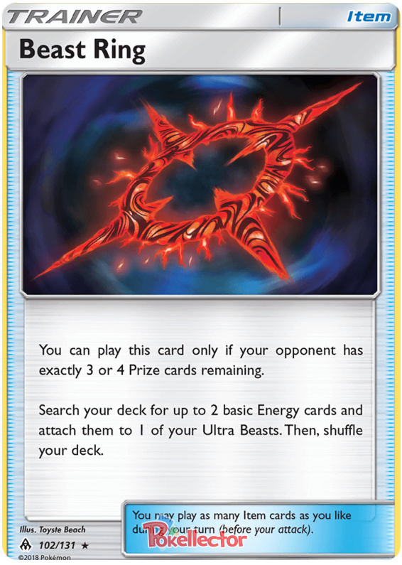 Pokemon Card Forbidden Light 102/131 Beast Ring Item Rare *MINT*