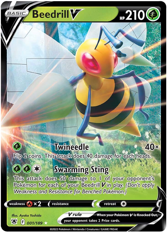 Pokemon Card Astral Radiance 1/189 001/189 Beedrill V Ultra Rare *MINT*