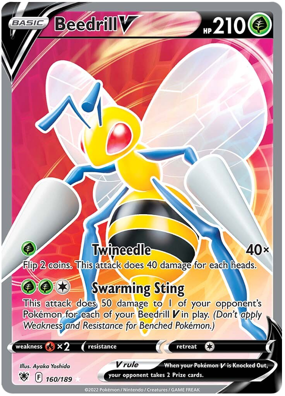 Pokemon Card Astral Radiance 160/189 Beedrill V Full Art