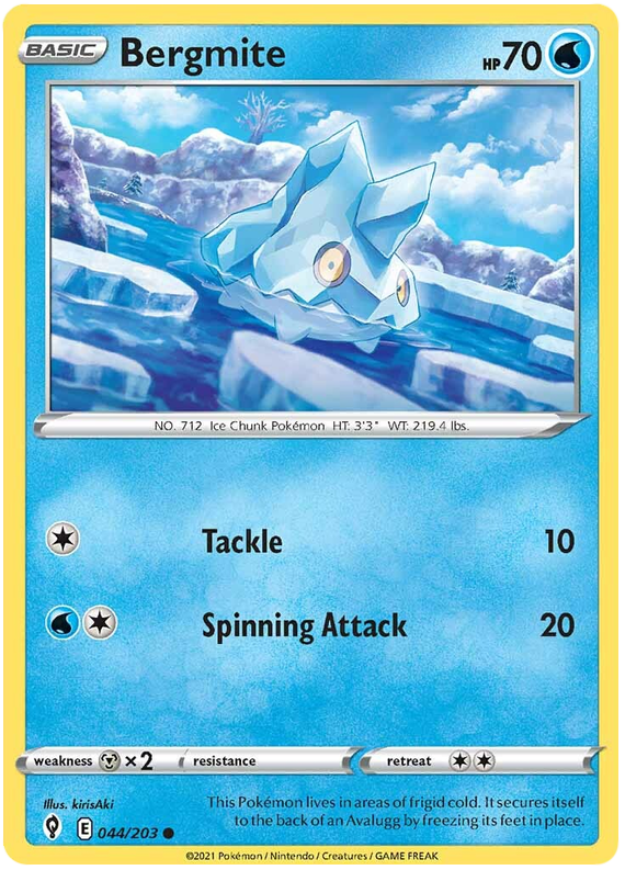 <transcy>Pokemon Card Evolving Skies 44/203 044/203 Bergmite Common</transcy>