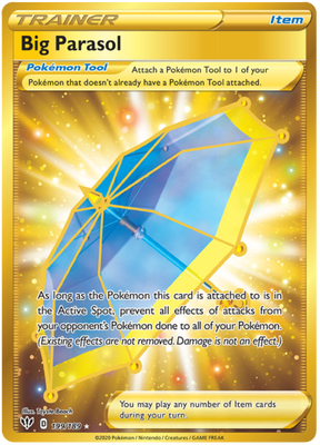 Pokemon Card Darkness Ablaze 199/189 199/189 Big Parasol Secret Rare *M*