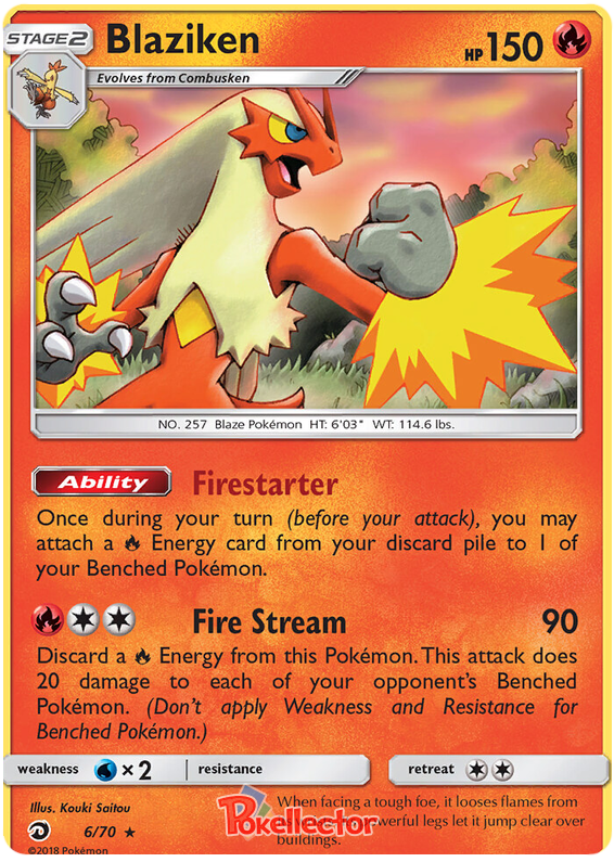 Pokemon Card Dragon Majesty 6/070 006/070 Blaziken Holo Rare