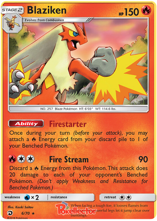 Pokemon Card Dragon Majesty 6/070 006/070 Blaziken Holo Rare