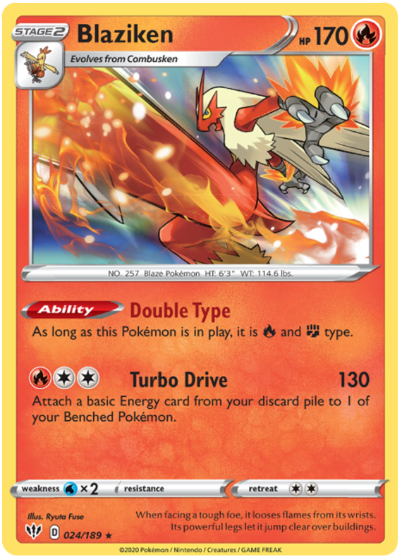 Pokemon Card Darkness Ablaze 24/189 024/189 Blaziken Holo Rare