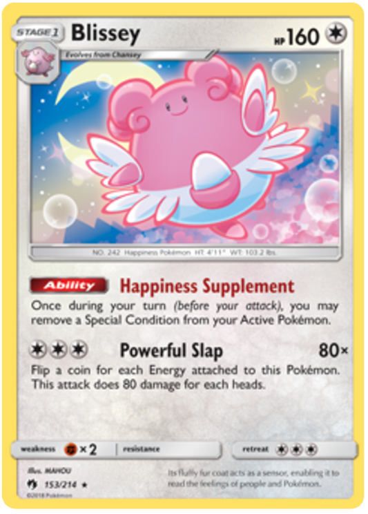 Pokemon Card Lost Thunder 153/214 Blissey Holo Rare *MINT*
