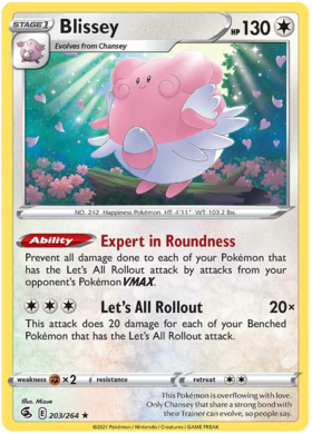 Pokemon Card Fusion Strike 203/264 Blissey Rare