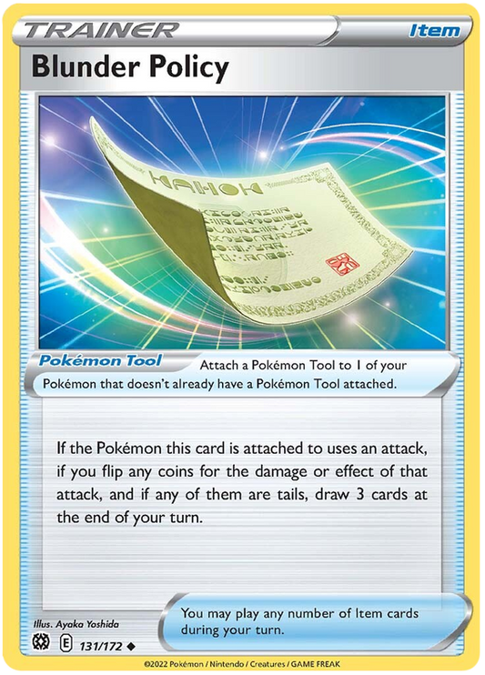 Pokemon Card Brilliant Stars 131/172 Blunder Policy Uncommon