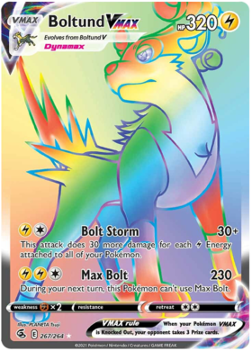 بطاقة Pokemon Fusion Strike 267/264 Boltund VMAX Hyper Rare