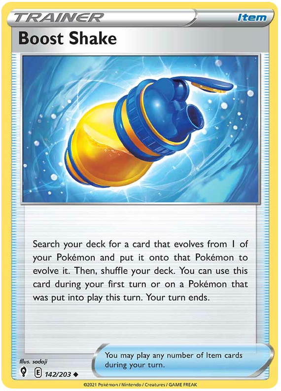 Pokemon Card Evolving Skies 142/203 142/203 Boost Shake Item Uncommon