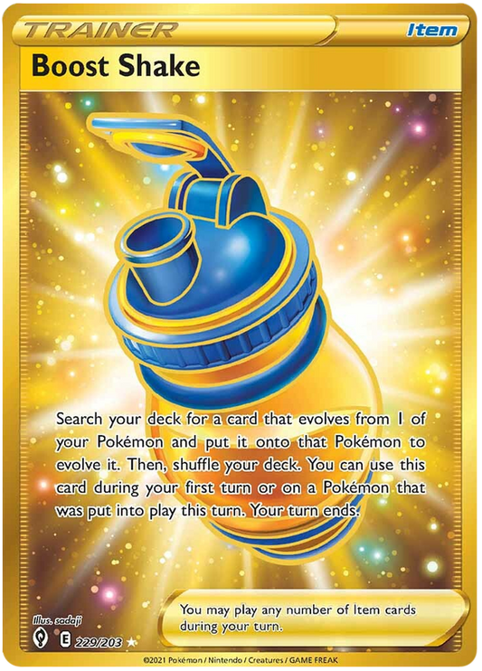 <transcy>لعبة Pokemon Card Evolution Skies 229/203 229/203 Boost Shake Item Secret نادر</transcy>