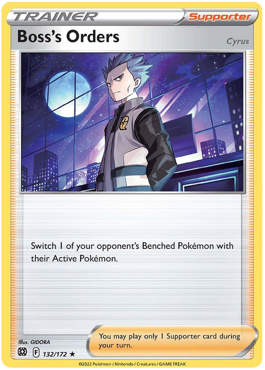 Pokemon Card Brilliant Stars 132/172 Boss's Orders Holo Rare