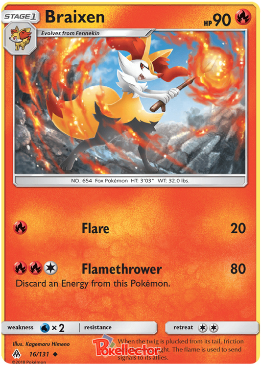 Pokemon Card Forbidden Light 16/131 016/131 Braixen Uncommon *MINT*