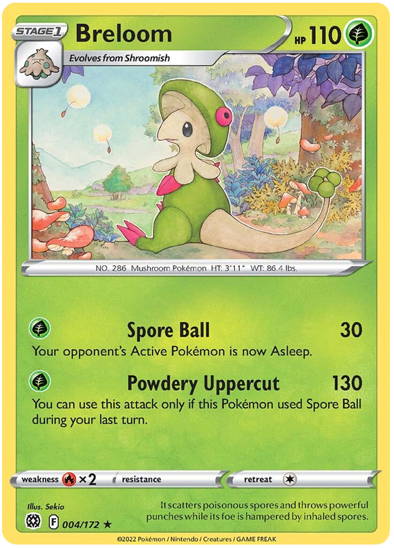 Pokemon Card Brilliant Stars 004/172 4/172 Breloom Rare