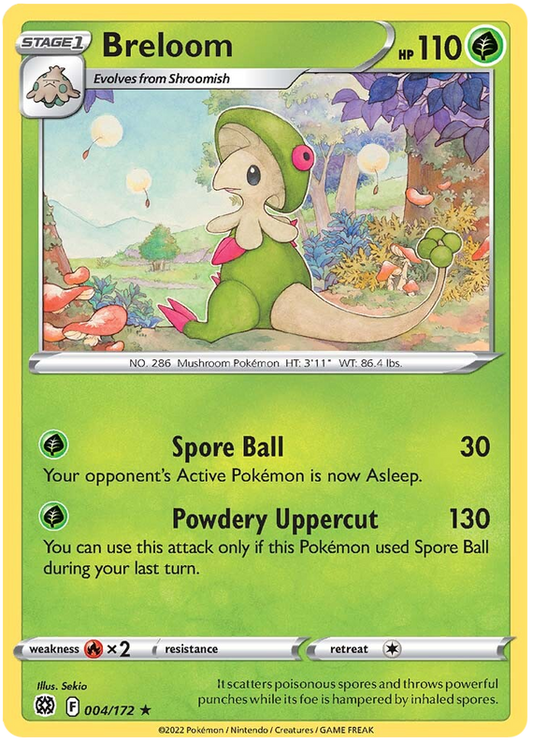 Pokemon Card Brilliant Stars 004/172 4/172 Breloom Rare