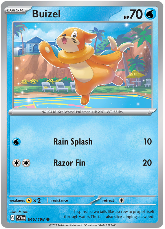 Pokemon Card Scarlet & Violet 046/198 46/198 Buizel Common *MINT*