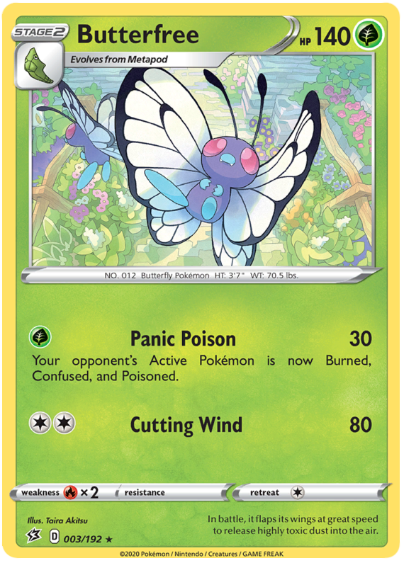 003/192 Butterfree Rebel Clash (RCL) Rare