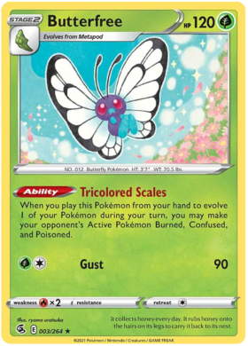 Pokemon Card Fusion Strike 003/264 3/264 Butterfree Holo Rare