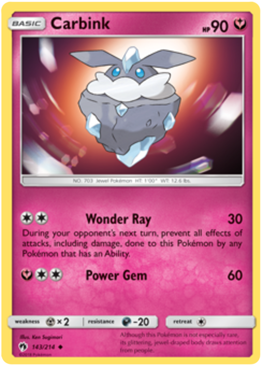Pokemon Card Lost Thunder 143/214 Carbink Uncommon *MINT*