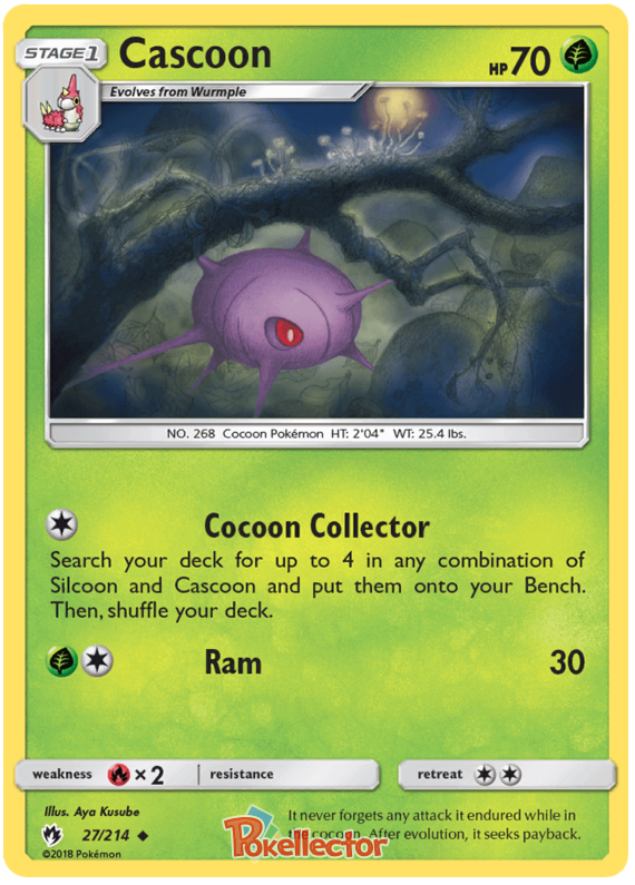 Pokemon Card Lost Thunder 27/214 027/214 Cascoon Uncommon *MINT*
