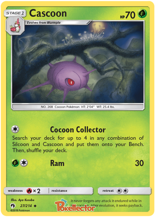 Pokemon Card Lost Thunder 27/214 027/214 Cascoon Uncommon *MINT*